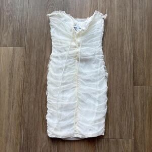 Princess polly Strapless white polka dot Size 0